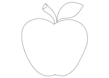 Apple Tracing Line Printable | Coloring Page