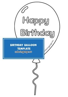 Birthday Balloon Template PDF | Coloring Page