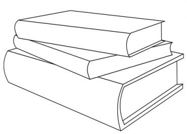 Three closed books coloring page | Coloring Page