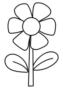 Flower with 6 petals – Coloring Page