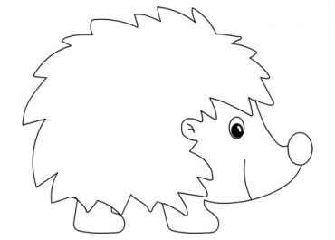 Black and White Happy Hedgehog – Coloring Page