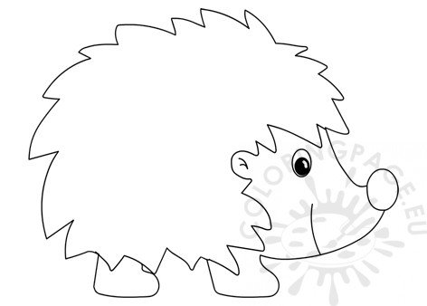 Download Black and White Happy Hedgehog - Coloring Page