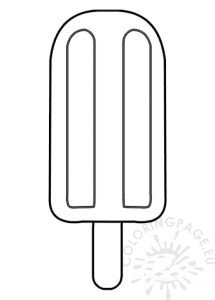 Popsicle with wooden stick template – Coloring Page