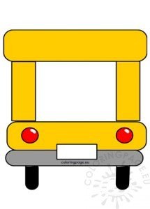 School Bus photo frame | Coloring Page