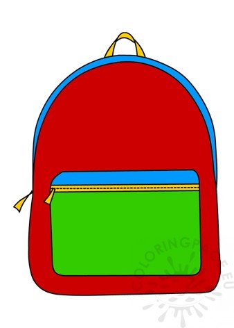 Download School Bag Backpack printable - Coloring Page