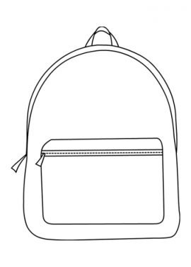 Simple design backpack | Coloring Page
