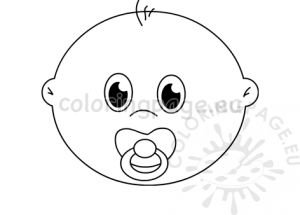 Cute baby boy with pacifier | Coloring Page