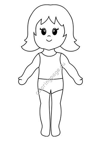 girl paper doll free printable  coloring page