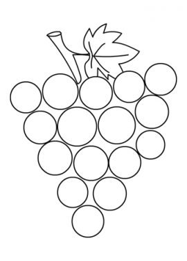 Grape With Vine Leaf Template 