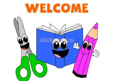 Back to School – Welcome Sign – Coloring Page