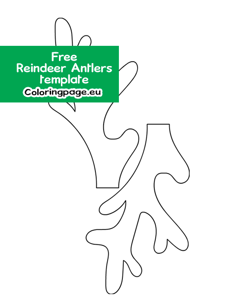 Reindeer Antlers template free – Coloring Page