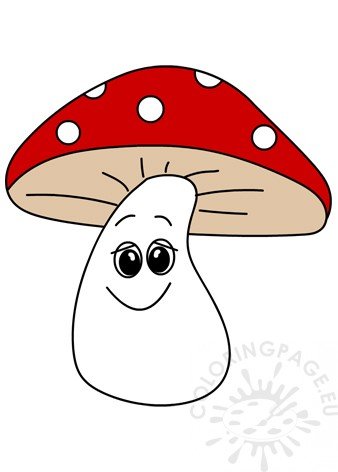 Cute mushroom cartoon – Coloring Page