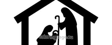 nativity silhouette stained glass