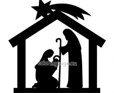 nativity silhouette stained glass