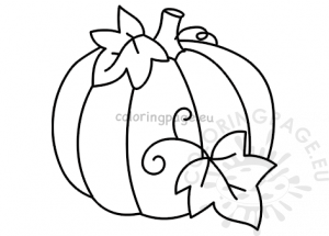 Pumpkin with leaves template