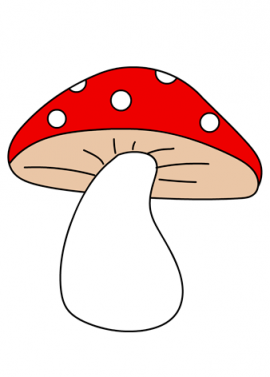 Red and white Mushroom printable | Coloring Page