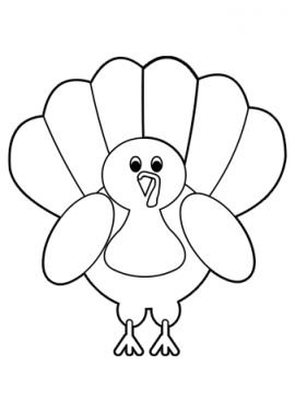 Thanksgiving Turkey cartoon | Coloring Page