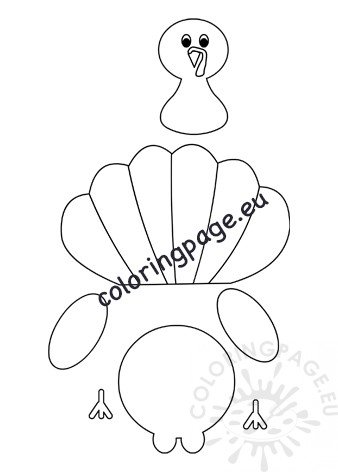 Thanksgiving turkey template Paper Craft | Coloring Page