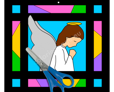 Angel stained glass window