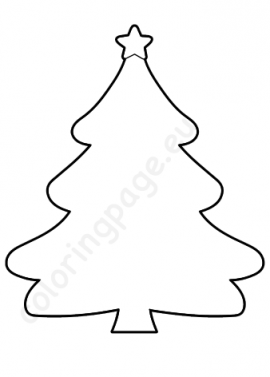 Christmas tree with star coloring page | Coloring Page