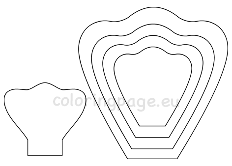 Giant Petal Paper Flower Rose Template – Coloring Page