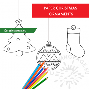 Paper Christmas Ornaments template | Coloring Page