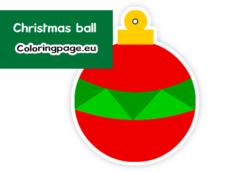 Download Red Christmas ball printable - Coloring Page