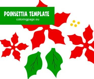 Paper Poinsettia craft template | Coloring Page
