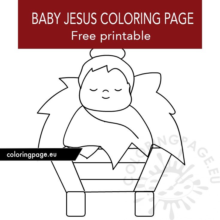 Download Baby Jesus in Manger printable - Coloring Page
