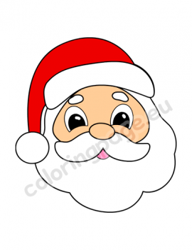 Christmas Santa Claus Face | Coloring Page