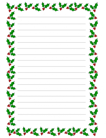 Christmas Holiday Writing Paper Free – Coloring Page