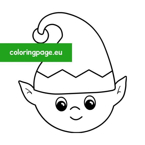 Paper Elf face coloring page Coloring Page