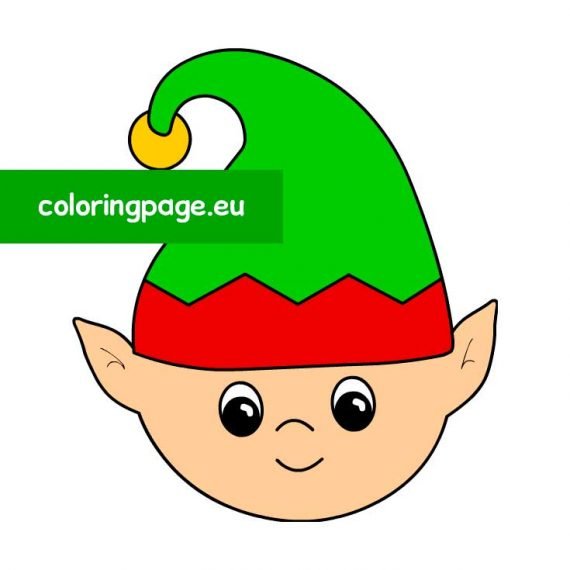 Elf face Christmas ornament printable Coloring Page