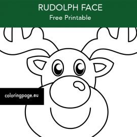 Printable Rudolph Christmas face | Coloring Page