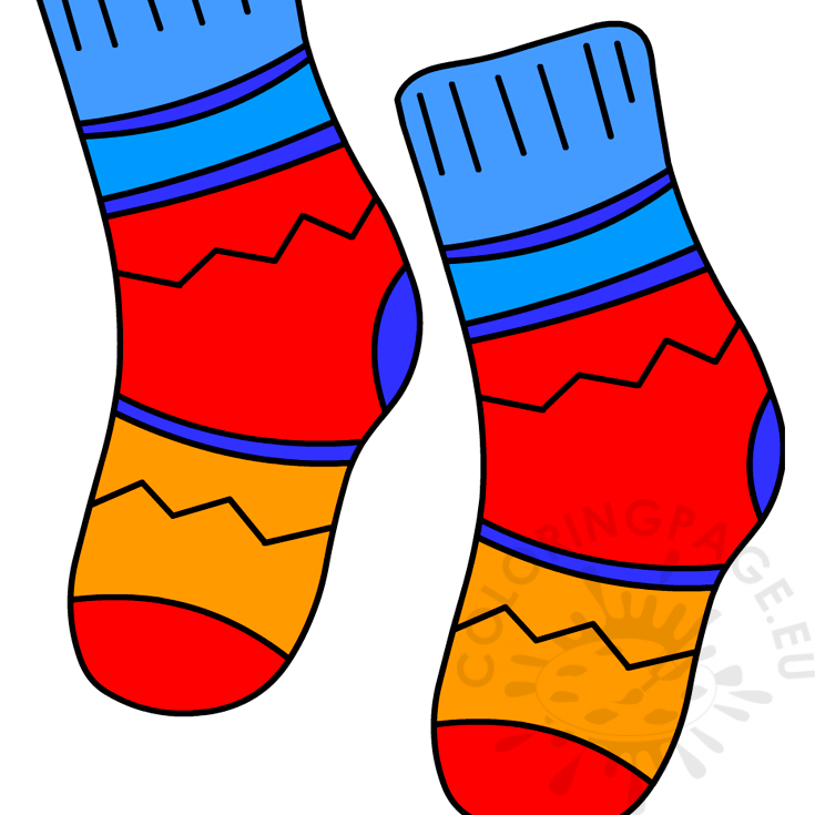 Colored Wool Knitted Socks pdf – Coloring Page
