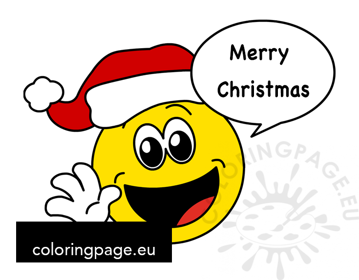Christmas Smiley Face vector image – Coloring Page