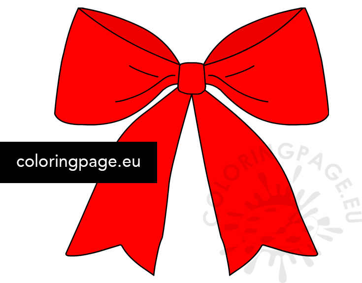 Red Ribbon bow free vector | Coloring Page