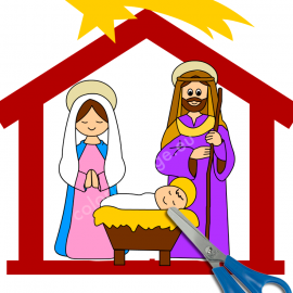 Christmas Nativity scene free printable – Coloring Page