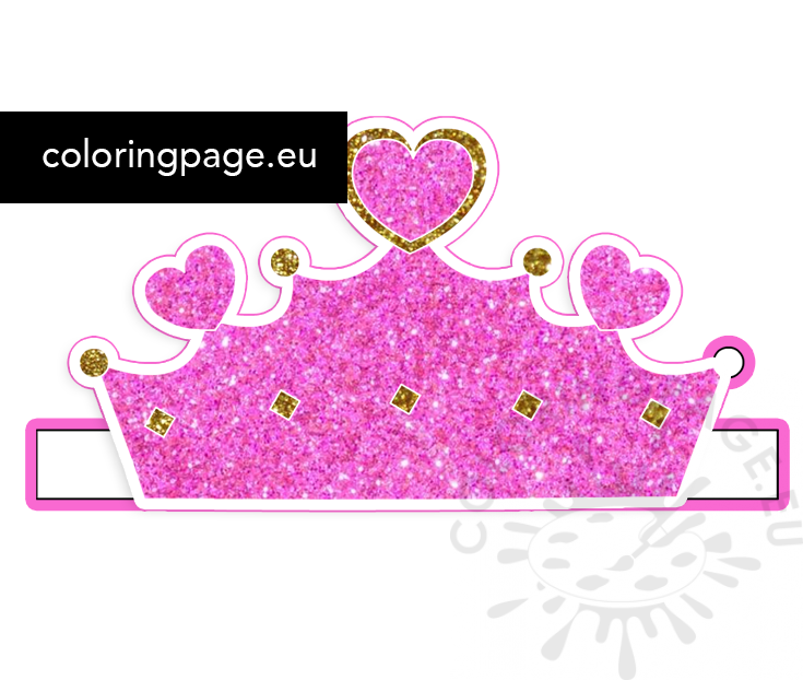 Pink Princess Crown printable Coloring Page