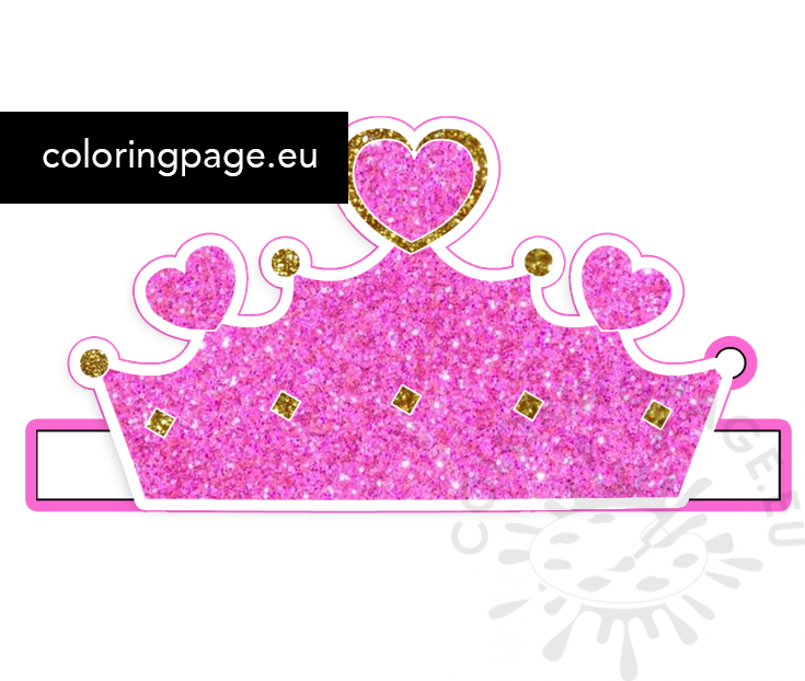 Pink Princess Crown Printable Coloring Page