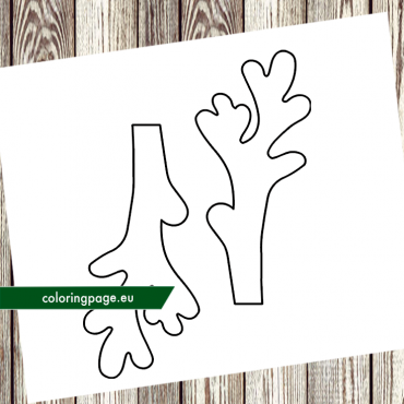 Free Reindeer antler template | Coloring Page