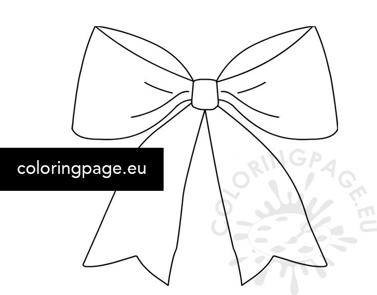 Ribbon bow silhouette printable – Coloring Page