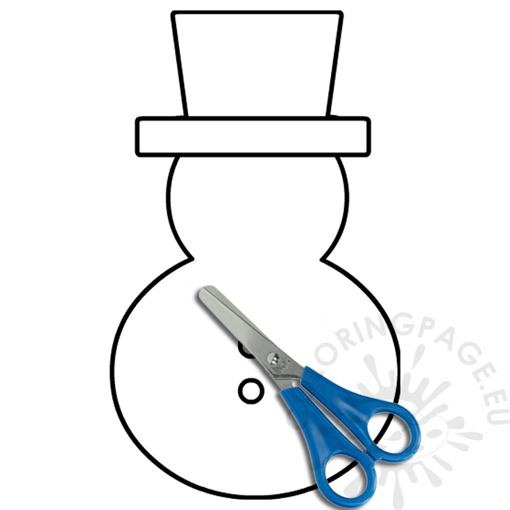 Snowman with hat Craft template Coloring Page