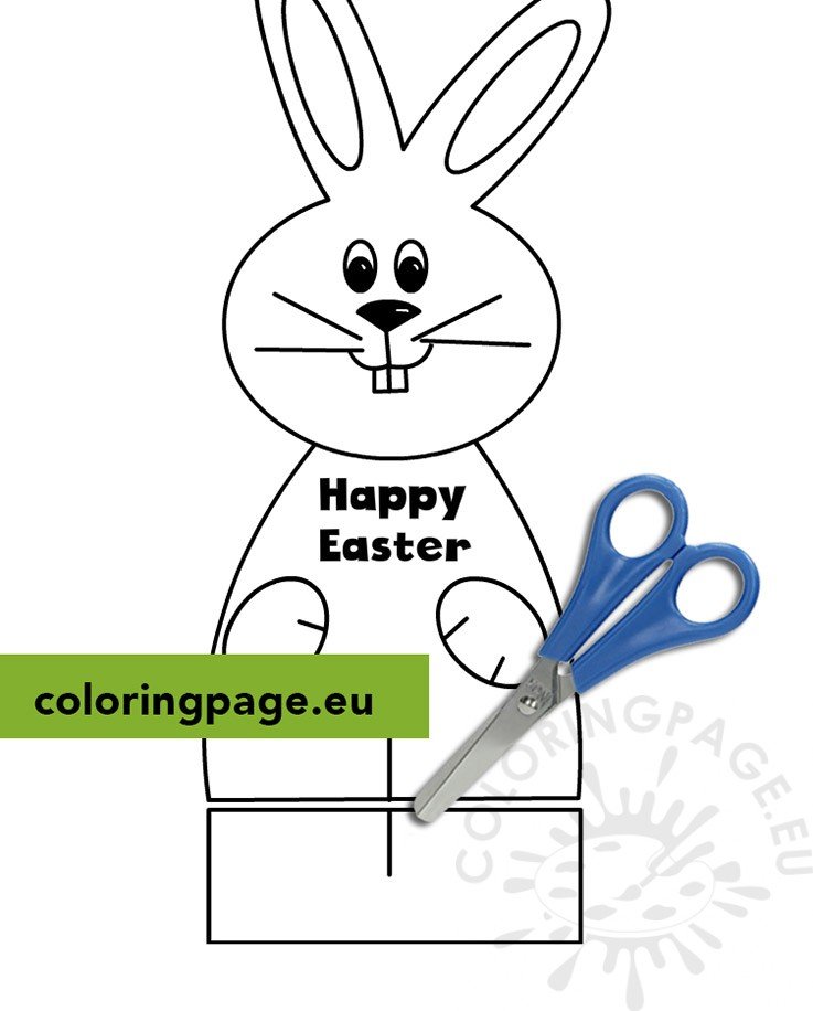 3D Paper Easter Bunny Template
