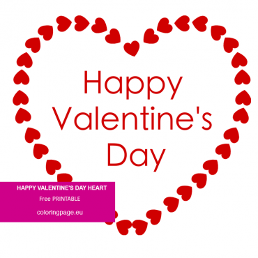 Happy Valentine's Day Heart Cutouts | Coloring Page