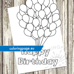 Happy birthday balloons template | Coloring Page