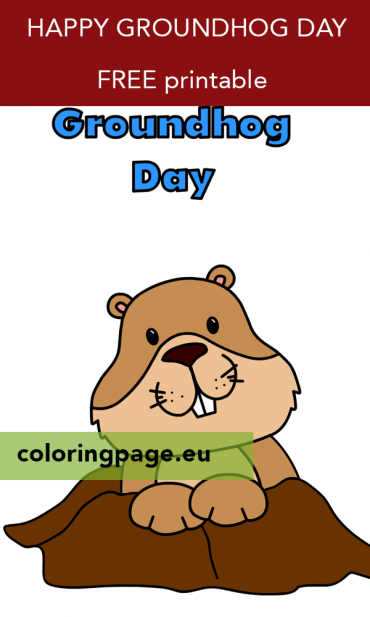 Happy groundhog day greeting card printable | Coloring Page Happy groundhog day greeting card printable | Coloring Page