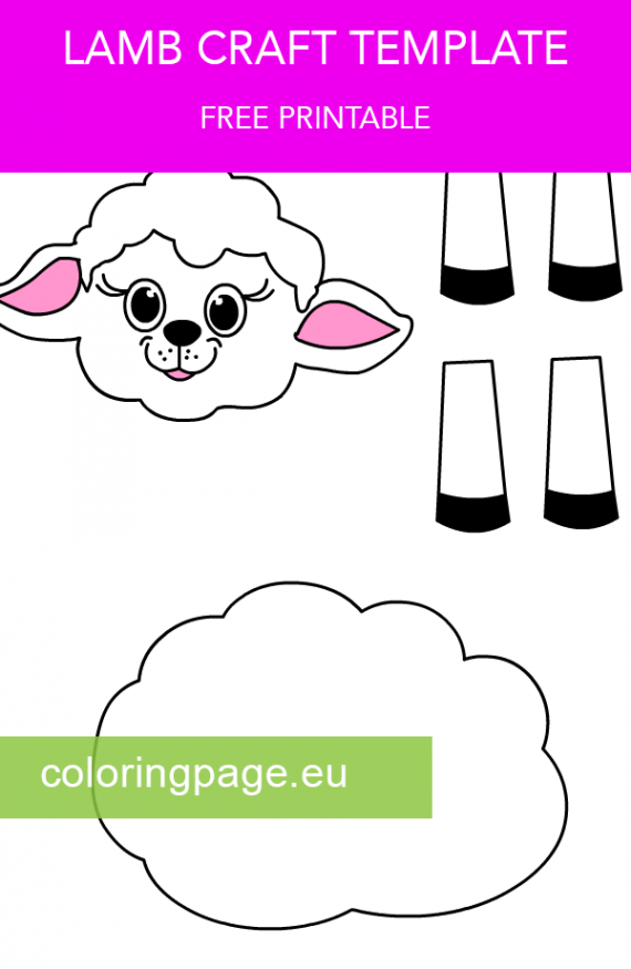 Little Lamb craft template printable – Coloring Page