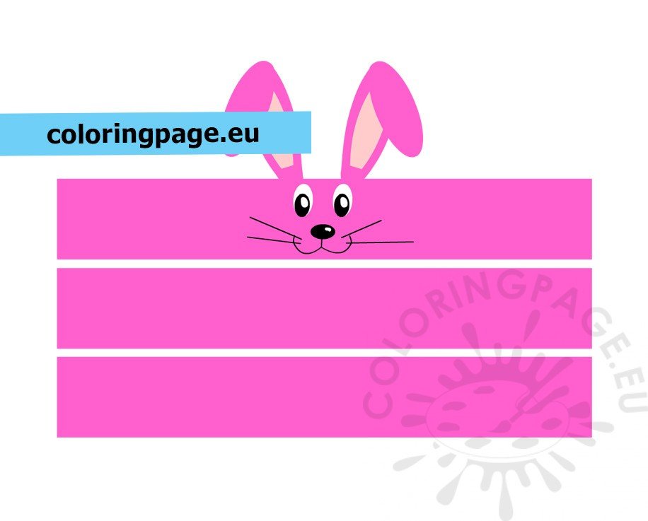 Pink Easter Bunny Paper Crown | Coloring Page