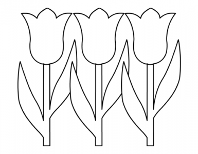 3D Tulip flower template – Coloring Page